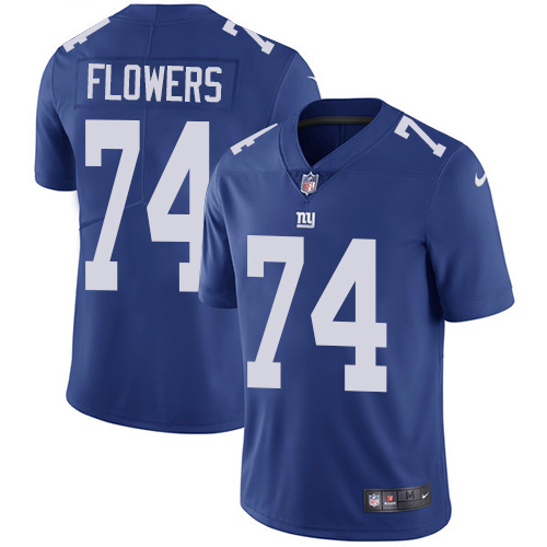 Nike Giants #74 Ereck Flowers Royal Blue Team Color Men's Stitched NFL Vapor Untouchable Limited Jersey - Click Image to Close